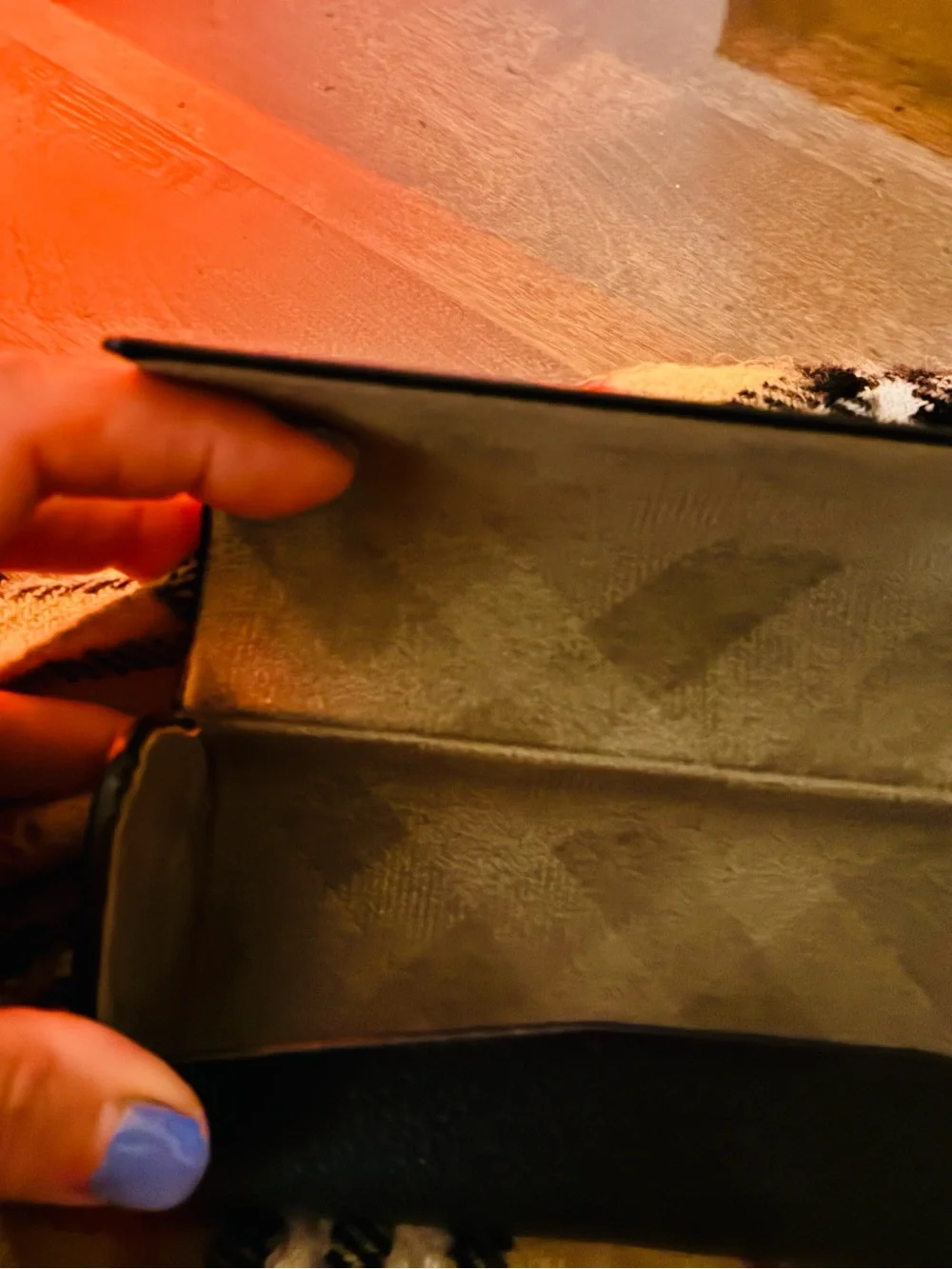 Burberry Black Leather Glasses Case with Silver Logo